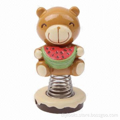 Lovely Bear Style Shaking Decorative Spring Doll Ornament Decoration Collection, OEM Orders Welcomed